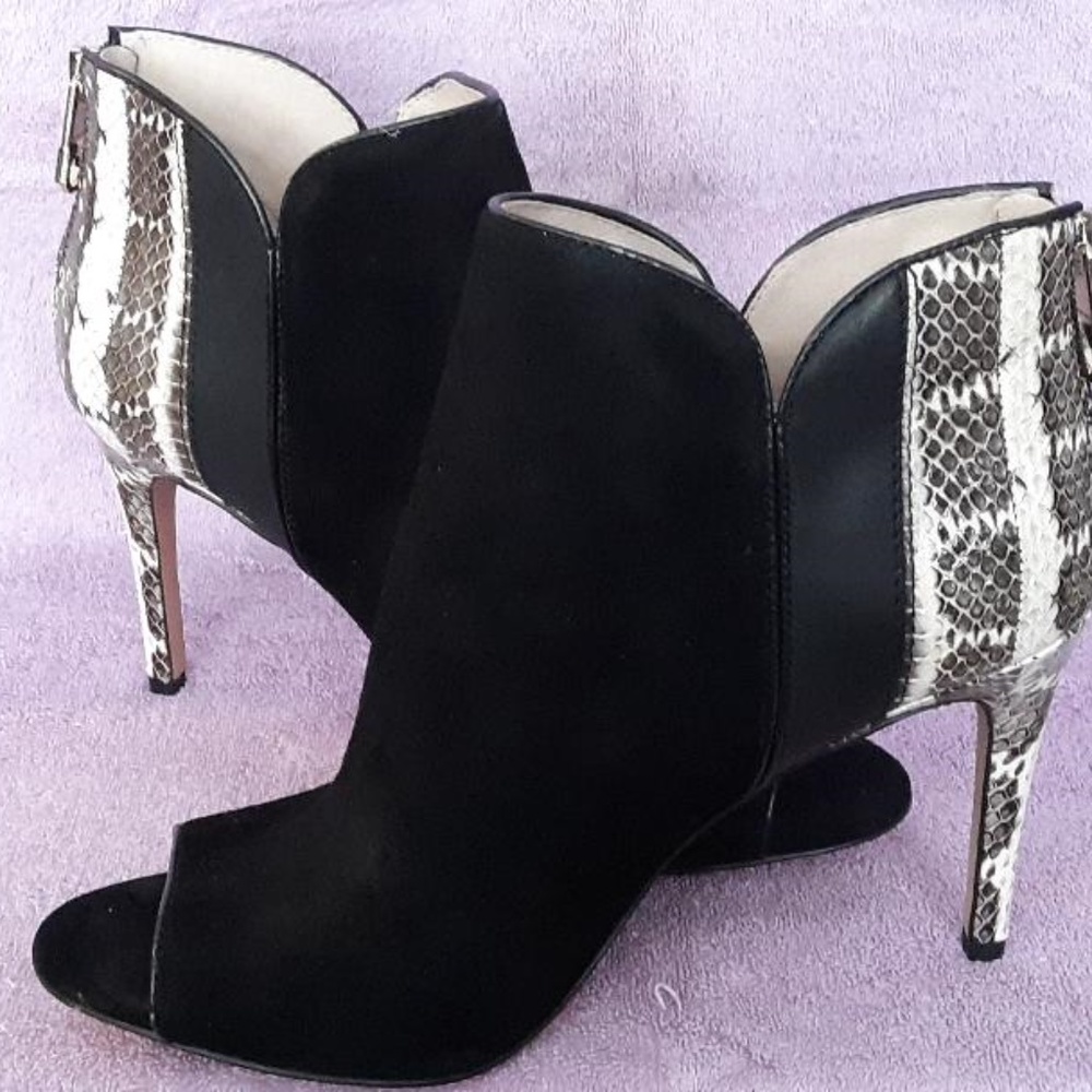 Louise et Cie Black Suede Peep Toe Bootie